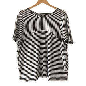 Falls Creeks 2X top black and white stripes short sleeve